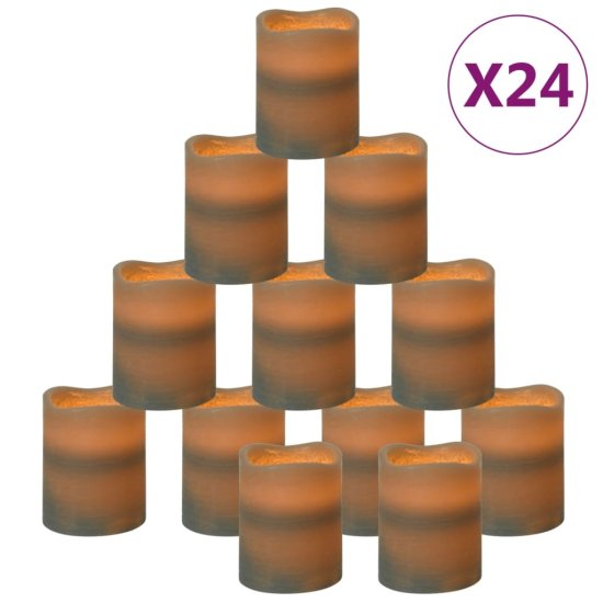 Vidaxl LED svečke brez plamena 24 kosov z daljincem toplo bele