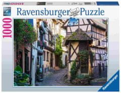 Ravensburger Uličice v mestu Egnisheim v Alzaciji sestavljanka, 1000 delna