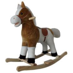 PLAYTO Gugalni konj z melodijo belo-rjave barve
