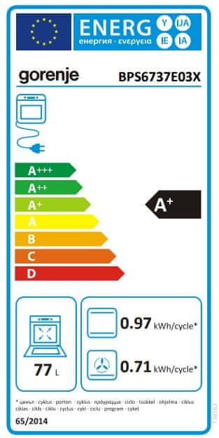 Gorenje BPS6737E03X vgradna pečica, pirolitična, s paro