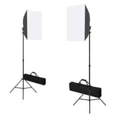 Vidaxl Foto studijski komplet s softboxi, ozadjem in odbojnikom