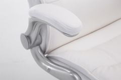 BHM Germany Pisarniški fotelj Villach, umetno usnje, bela barva