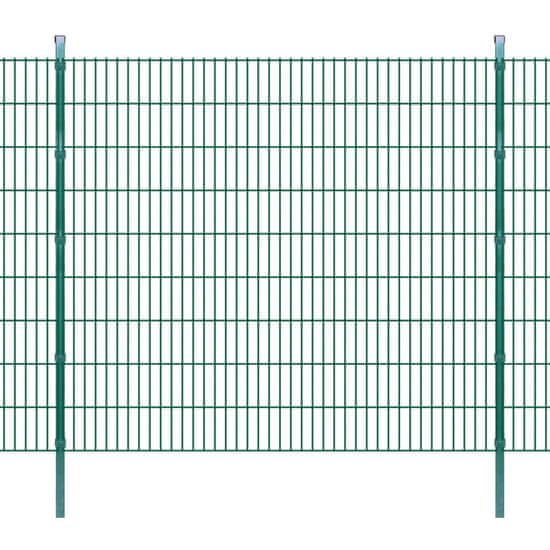 shumee 2D Ograjni paneli in stebri 2008x1830 mm 6 m zeleni