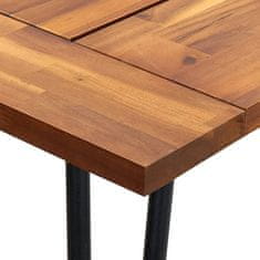 Vidaxl Vrtna miza z nogami v obliki sponke 180x90x75 cm trdna akacija