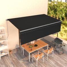 Vidaxl Ročna tenda 5 x 3 m Antracit 100% poliester