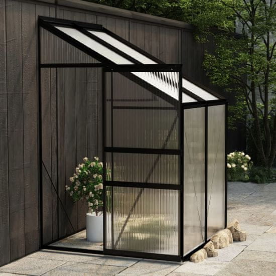 Vidaxl Rastlinjak antraciten iz aluminija 2,7 m³