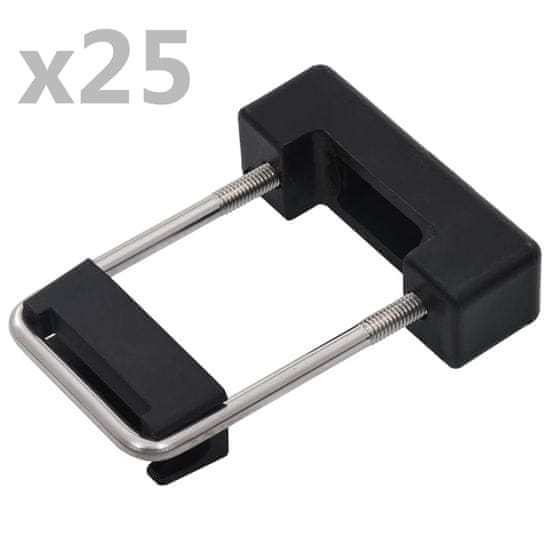 shumee vidaXL U-spojnik s plastiko za ograjni stebriček 60x40 mm 25 kompletov