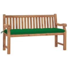 Vidaxl Vrtna klop z blazino 150 cm trdna tikovina