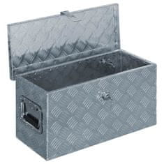 Vidaxl Skrinja iz aluminija 61,5x26,5x30 cm srebrne barve