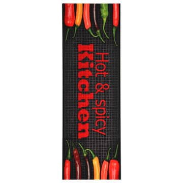 Vidaxl Kuhinjska talna preproga pralna Hot&amp;Spicy 60x180 cm