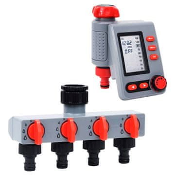 Vidaxl Digitalni vrtni časovnik za zalivanje enojni z distributorjem