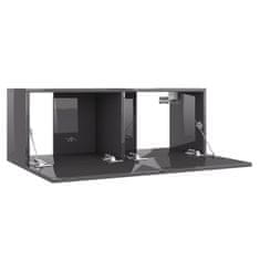 Vidaxl TV omarica visok sijaj siva 80x30x30 cm iverna plošča