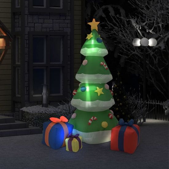 Greatstore Napihljiva novoletna jelka LED notranje / zunanja 240 cm