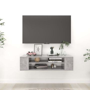 Vidaxl vidaXL Stenska TV omarica betonsko siva 100x30x26,5 cm