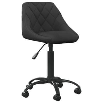 Vidaxl Pisarniški stol črn žamet