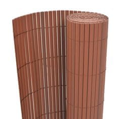 Vidaxl Dvostranska vrtna ograja PVC 90x500 cm rjava