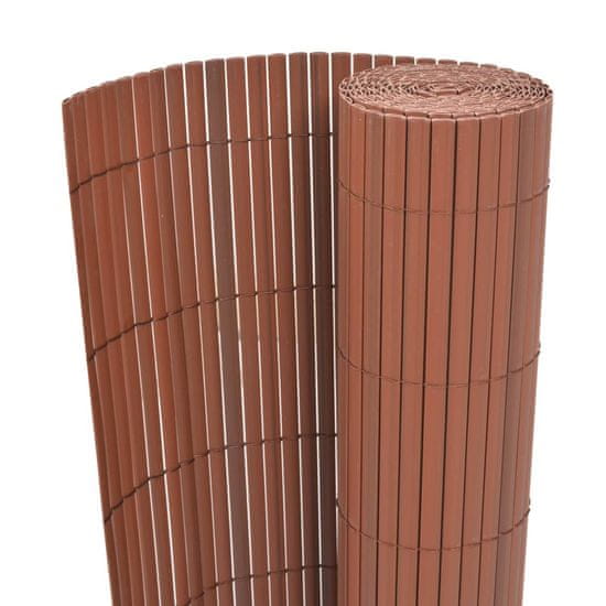 Vidaxl Dvostranska vrtna ograja PVC 90x500 cm rjava