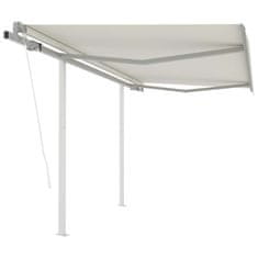 Vidaxl Avtomatsko zložljiva tenda s stebrički 3x2,5 m krem