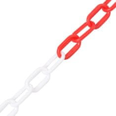 Vidaxl Opozorilna veriga rdeča in bela 100 m Ø6 mm plastika