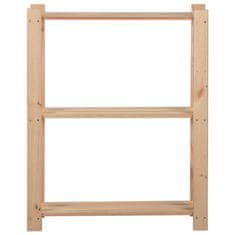 Vidaxl 3-nadstropni regal s policami 60x28,5x90 cm trdna borovina