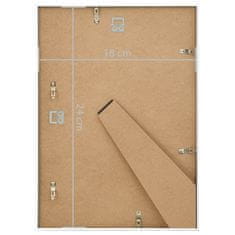 Vidaxl Foto okvirji 3 kosi stenski/namizni beli 18x24 cm MDF
