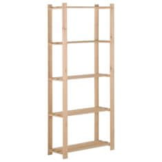 Vidaxl 5-nadstropni regal s policami 80x28,5x170 cm trdna borovina