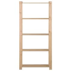 Vidaxl 5-nadstropni regal s policami 80x28,5x170 cm trdna borovina