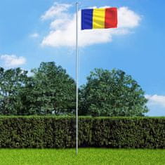 Vidaxl Zastava Romunije in aluminijast zastavni drog 4 m