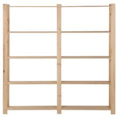 Vidaxl 5-nadstropni regal s policami 170x28,5x170 cm trdna borovina