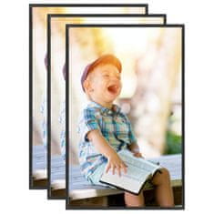 Vidaxl Foto okvirji 3 kosi namizni črni 20x25 cm MDF