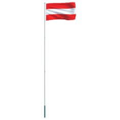 Vidaxl Zastava Avstrije in aluminijast zastavni drog 4 m