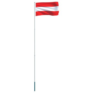 Vidaxl Zastava Avstrije in aluminijast zastavni drog 4 m