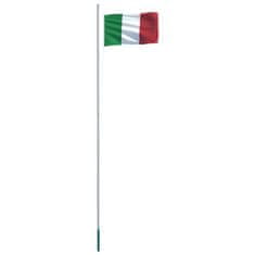 Vidaxl Zastava Italije in aluminijast zastavni drog 6,2 m