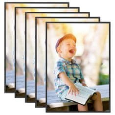 Vidaxl Foto okvirji 5 kosov namizni črni 15x21 cm MDF
