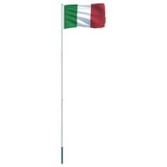 Vidaxl Zastava Italije in aluminijast zastavni drog 4 m
