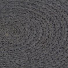 Greatstore Pogrinjki 6 kosov temno sivi 38 cm okrogli iz bombaža