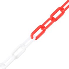 Vidaxl Opozorilna veriga rdeča in bela 30 m Ø8 mm plastika