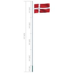 Vidaxl Zastava Danske in aluminijast zastavni drog 6,2 m