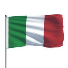 Vidaxl Zastava Italije in aluminijast zastavni drog 6 m