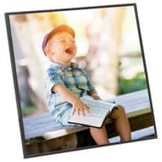 Vidaxl Foto okvirji 3 kosi stenski črni 50x50 cm MDF