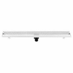 Vidaxl Kanaleta za tuš z režami 103x14 cm nerjaveče jeklo