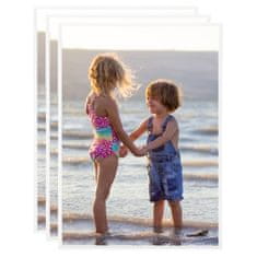 Vidaxl Foto okvirji 3 kosi stenski/namizni beli 18x24 cm MDF
