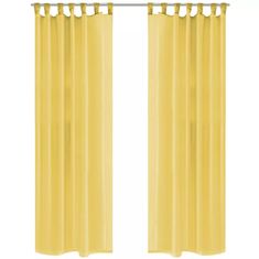 shumee vidaXL Prosojne zavese 2 kosa 140x245 cm rumene barve