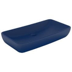 Vidaxl Razkošen umivalnik pravokoten mat temno moder 71x38 cm keramika