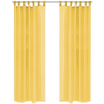 shumee vidaXL Prosojne zavese 2 kosa 140x175 cm rumene barve