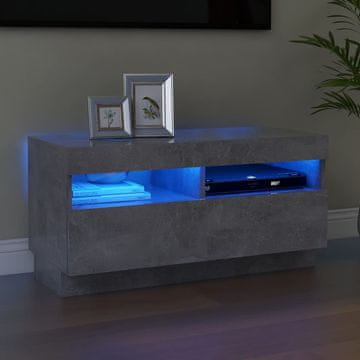 Vidaxl vidaXL TV omarica z LED osvetlitvijo betonsko siva 80x35x40 cm