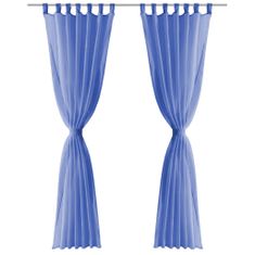 Vidaxl Prosojne zavese 2 kosa 140x245 cm kraljevsko modre barve