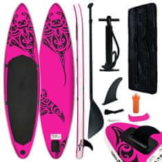 Vidaxl Napihljiva SUP deska komplet 320x76x15 cm roza