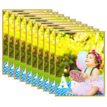 Vidaxl Foto okvirji 10 kosov stenski/namizni zlati 20x25 cm MDF