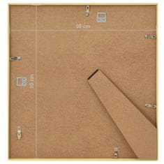 Vidaxl Foto okvirji 3 kosi stenski zlati 50x50 cm MDF